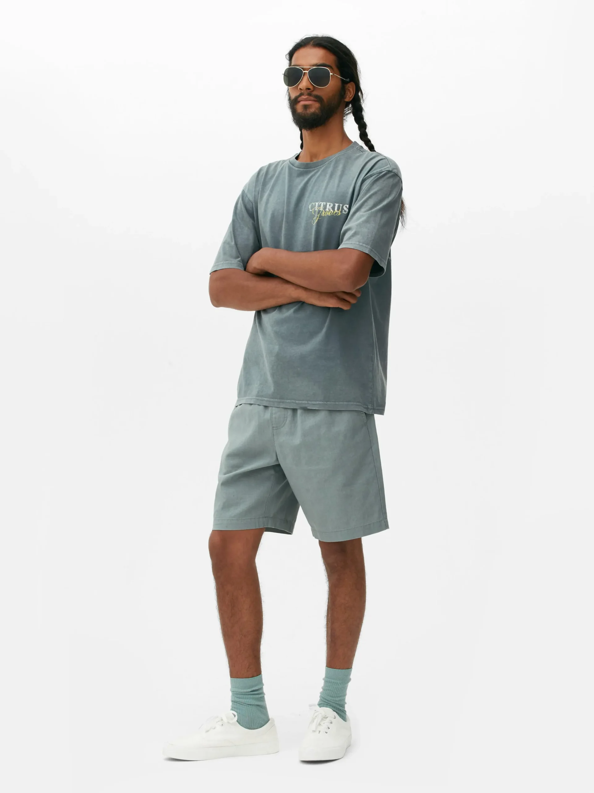 Hauts Et T-Shirts|Primark T-shirt à Imprimé Citrus Bleu sarcelle