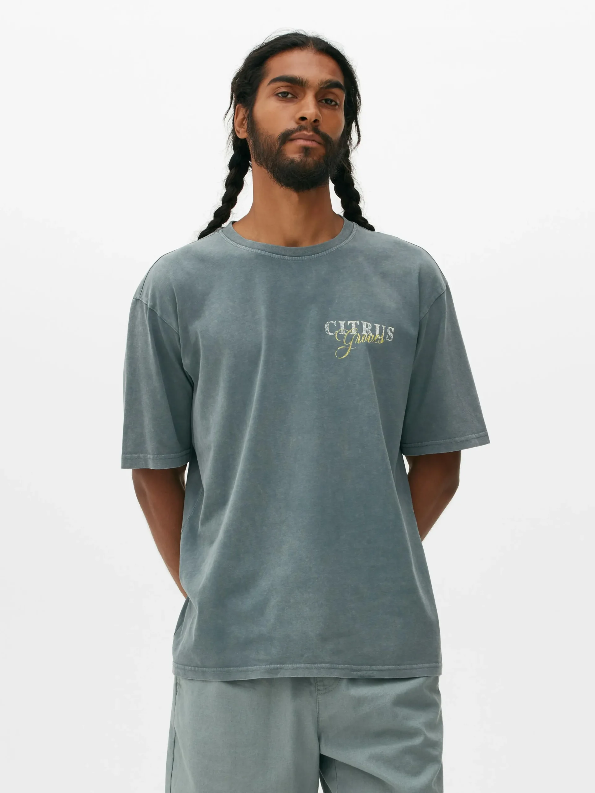 Hauts Et T-Shirts|Primark T-shirt à Imprimé Citrus Bleu sarcelle