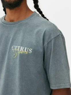 Hauts Et T-Shirts|Primark T-shirt à Imprimé Citrus Bleu sarcelle