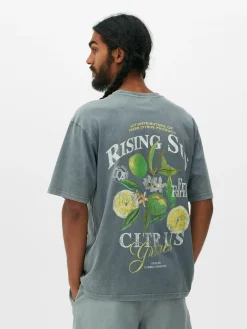 Hauts Et T-Shirts|Primark T-shirt à Imprimé Citrus Bleu sarcelle