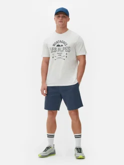 Hauts Et T-Shirts|Primark T-shirt à Imprimé Les Alpes Gris chiné