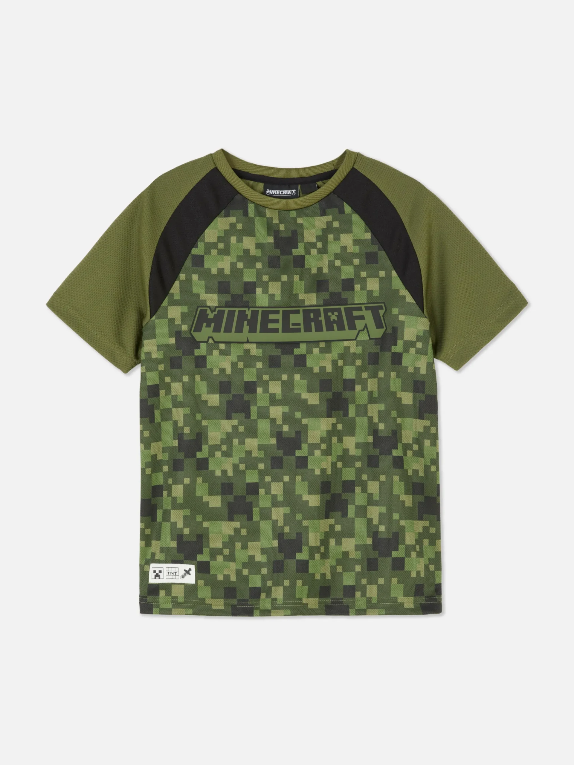 Hauts Et T-Shirts|Primark T-shirt à Logo Minecraft Pixel Kaki