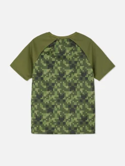 Hauts Et T-Shirts|Primark T-shirt à Logo Minecraft Pixel Kaki