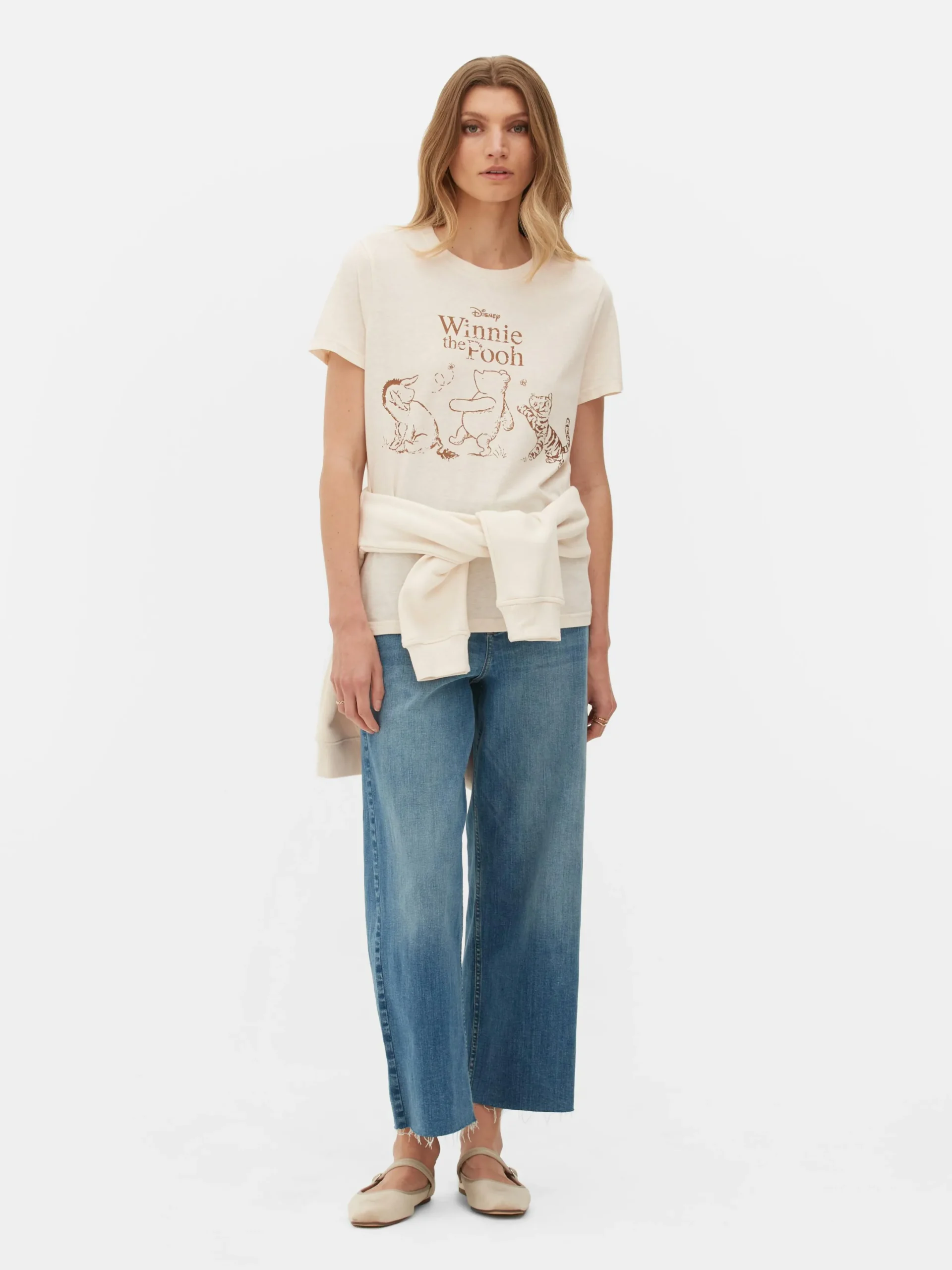 Hauts Et T-Shirts|Primark T-shirt à Manches Courtes Disney Winnie L'ourson Écru