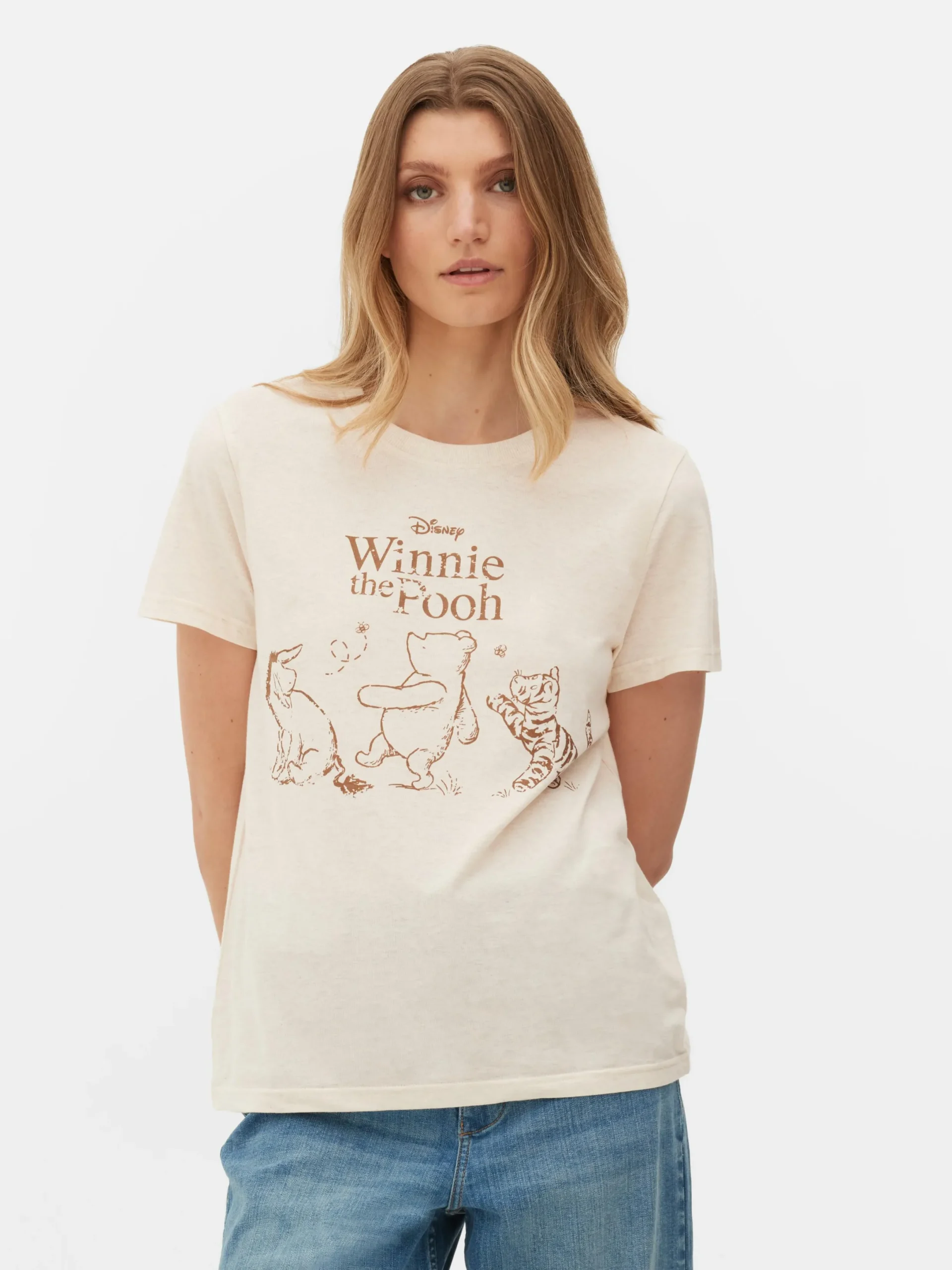 Hauts Et T-Shirts|Primark T-shirt à Manches Courtes Disney Winnie L'ourson Écru
