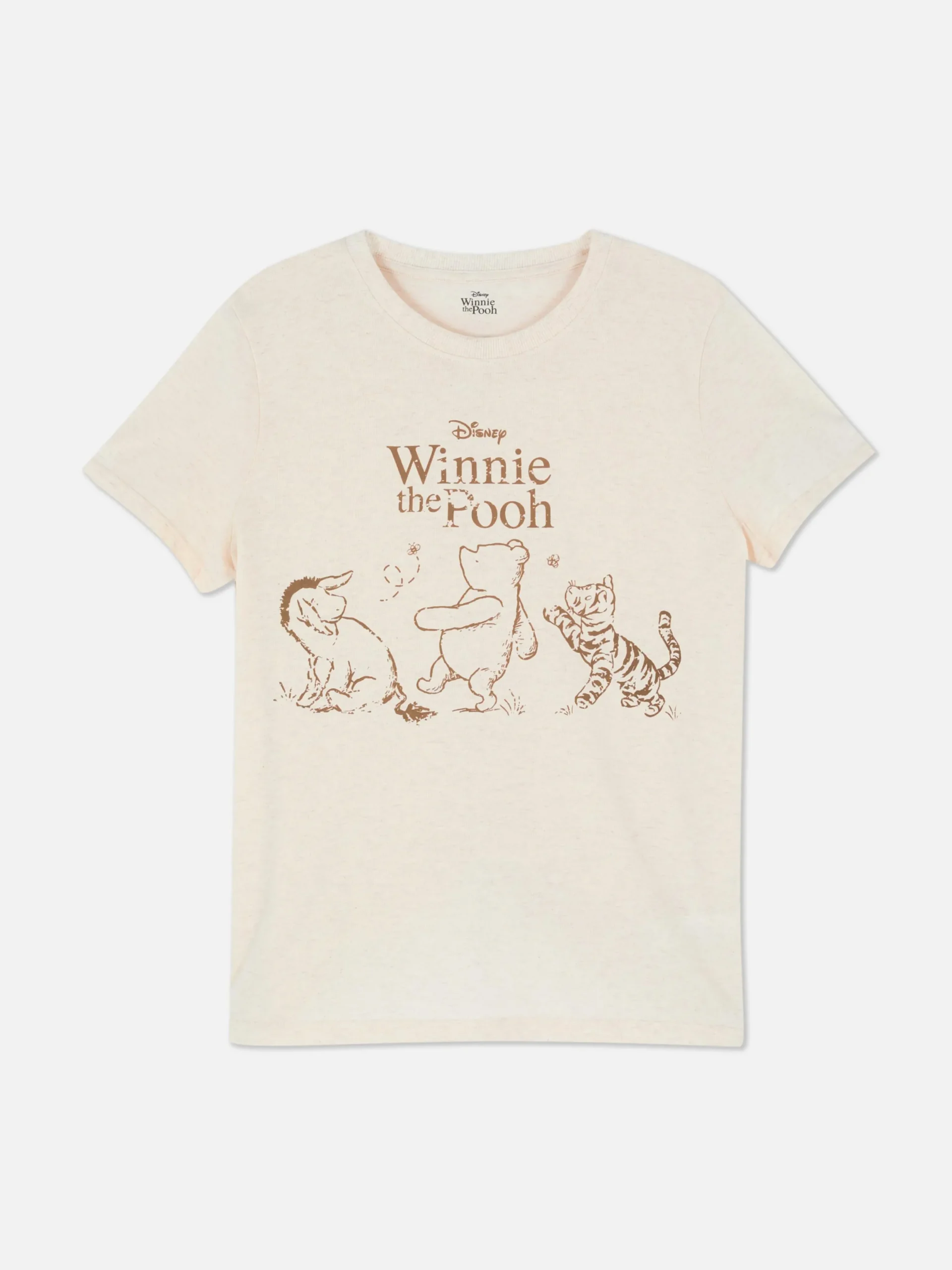 Hauts Et T-Shirts|Primark T-shirt à Manches Courtes Disney Winnie L'ourson Écru