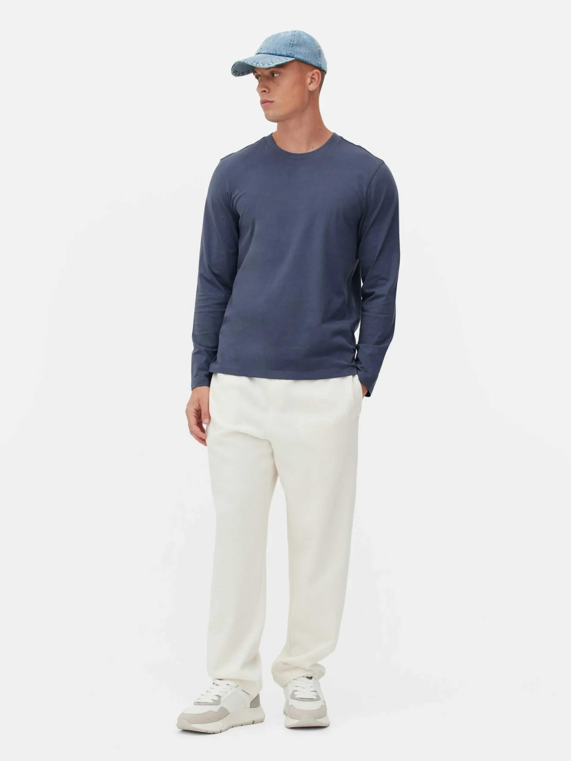 Hauts Et T-Shirts|Primark T-shirt à Manches Longues En Coton Bleu
