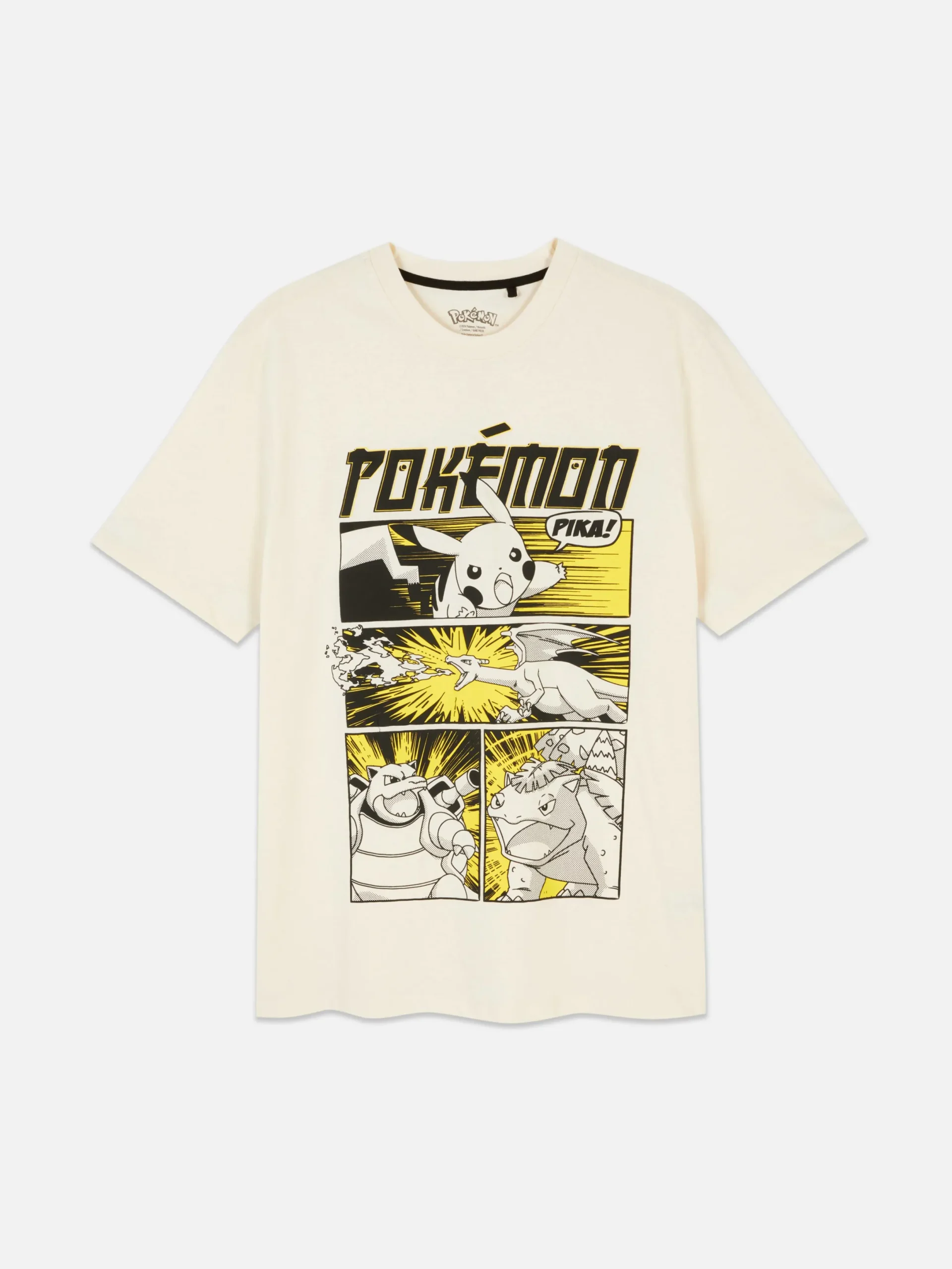 Hauts Et T-Shirts|Primark T-shirt à Motifs Style Bande Dessinée Pokémon Grège