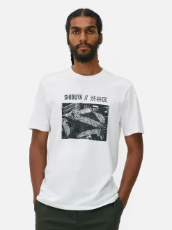 Hauts Et T-Shirts|Primark T-shirt Avec Photographie Carrefour De Shibuya Blanc