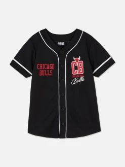 Hauts Et T-Shirts|Primark T-shirt Boutonné NBA Chicago Bulls Noir