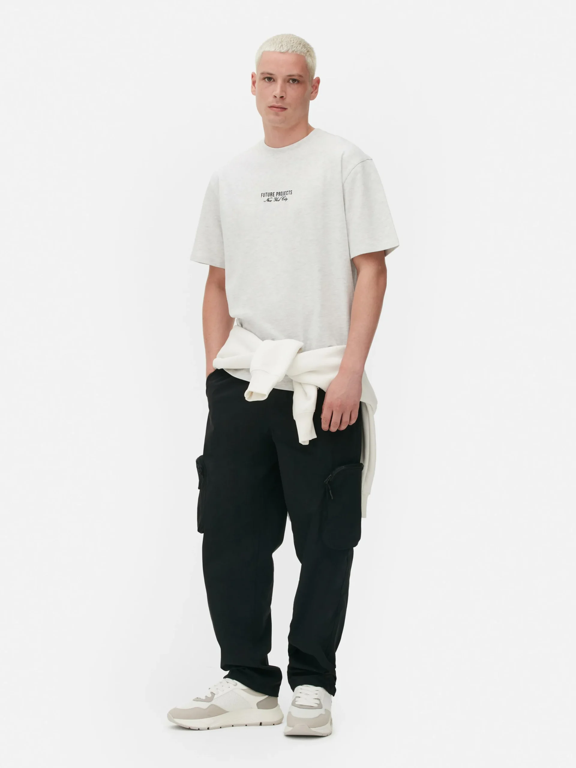Hauts Et T-Shirts|Primark T-shirt Brodé Future Projects Gris chiné