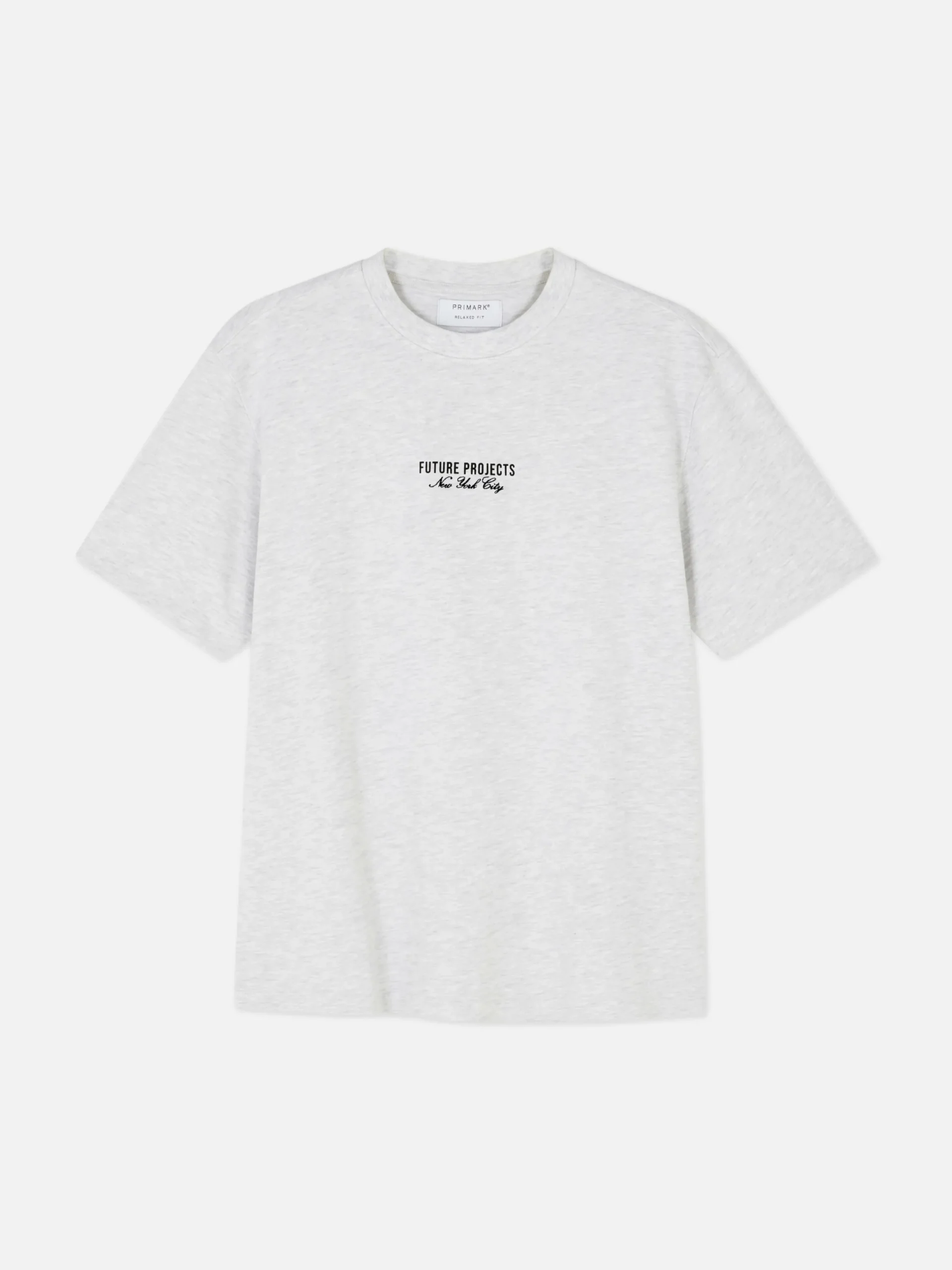 Hauts Et T-Shirts|Primark T-shirt Brodé Future Projects Gris chiné