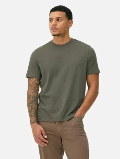 Hauts Et T-Shirts|Primark T-shirt Chiné Coupe Regular Kaki