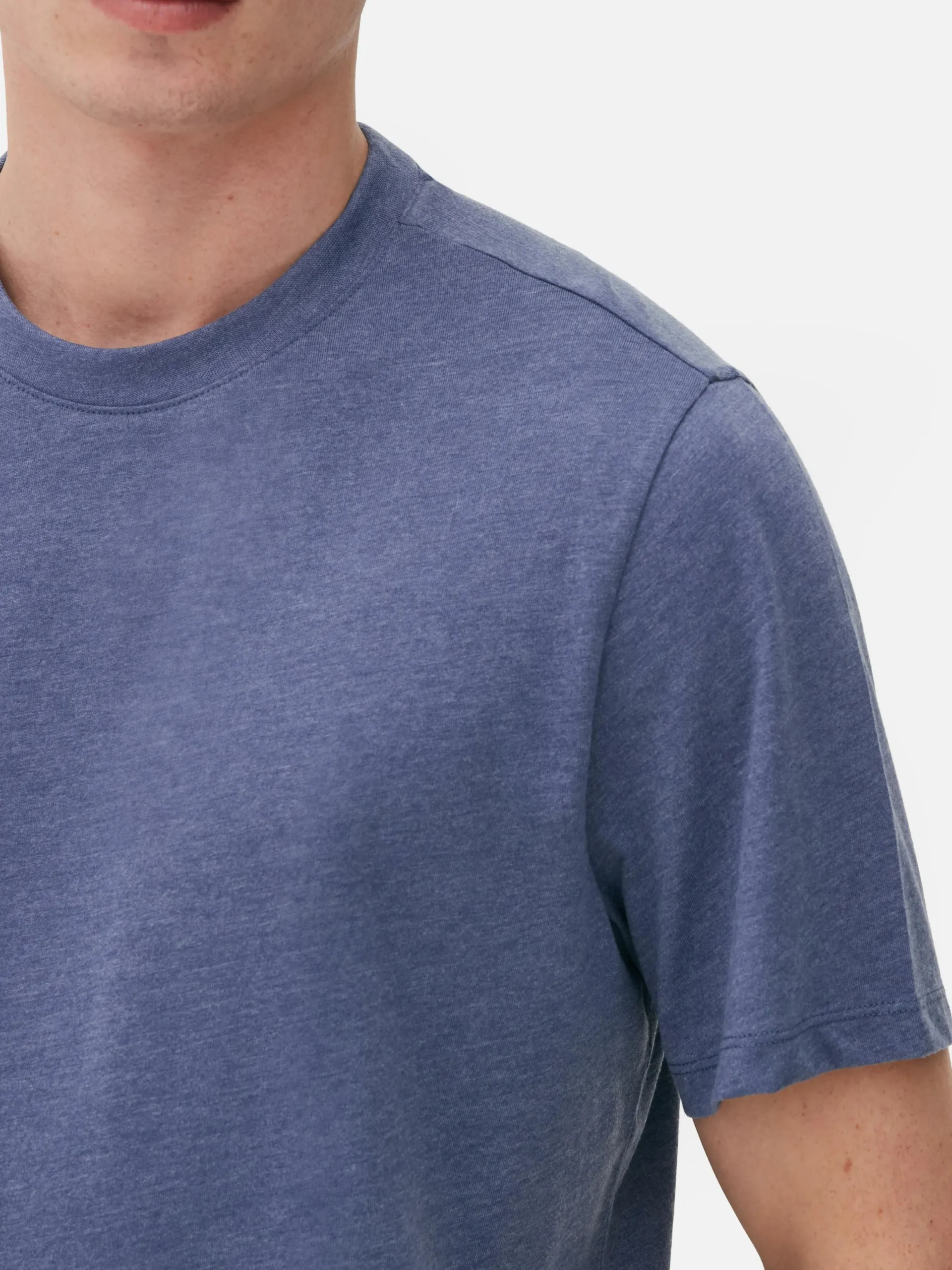 Hauts Et T-Shirts|Primark T-shirt Chiné Coupe Regular Bleu