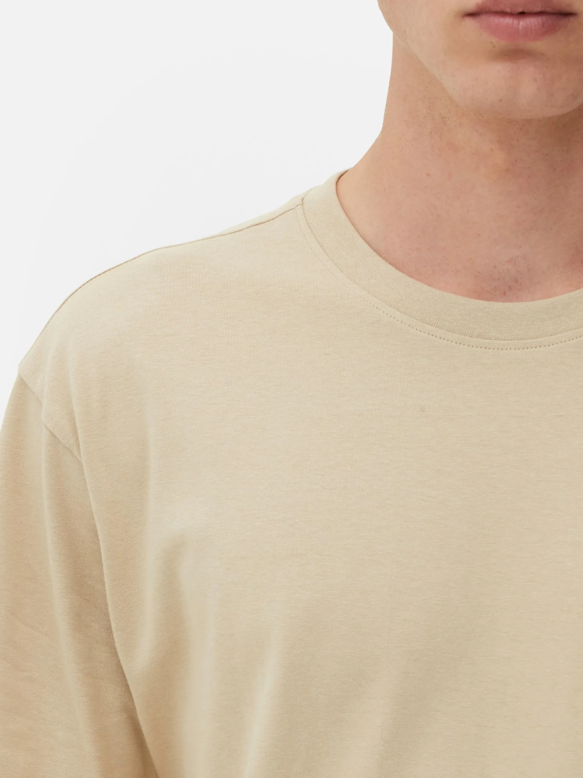 Hauts Et T-Shirts|Primark T-shirt Coupe Décontractée Grège