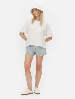 Hauts Et T-Shirts|Primark T-shirt Coupe Droite Blanc