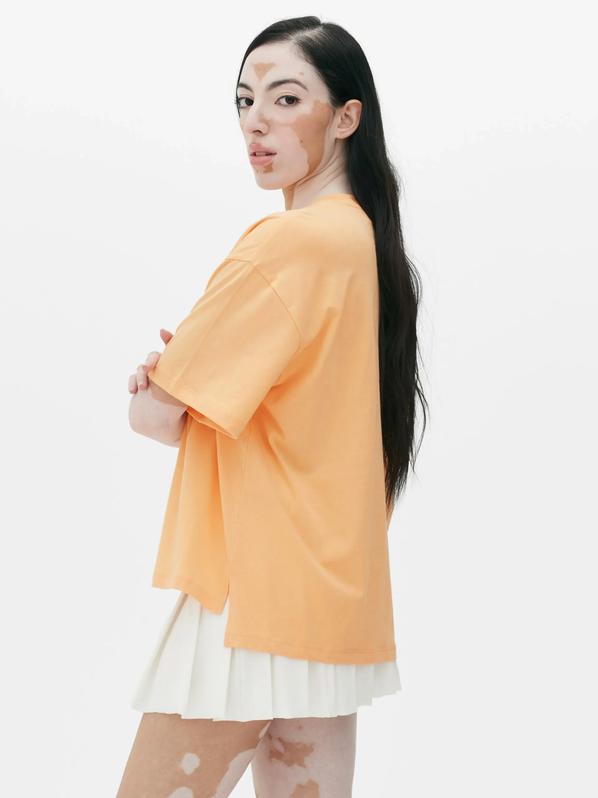 Hauts Et T-Shirts|Primark T-shirt Coupe Droite à Motif Graphique Orange clair