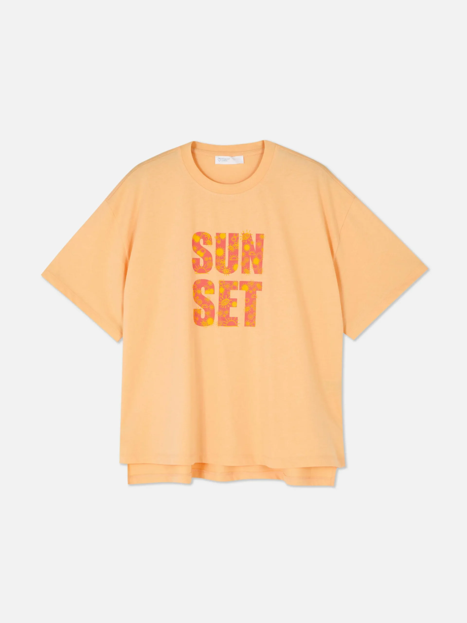 Hauts Et T-Shirts|Primark T-shirt Coupe Droite à Motif Graphique Orange clair