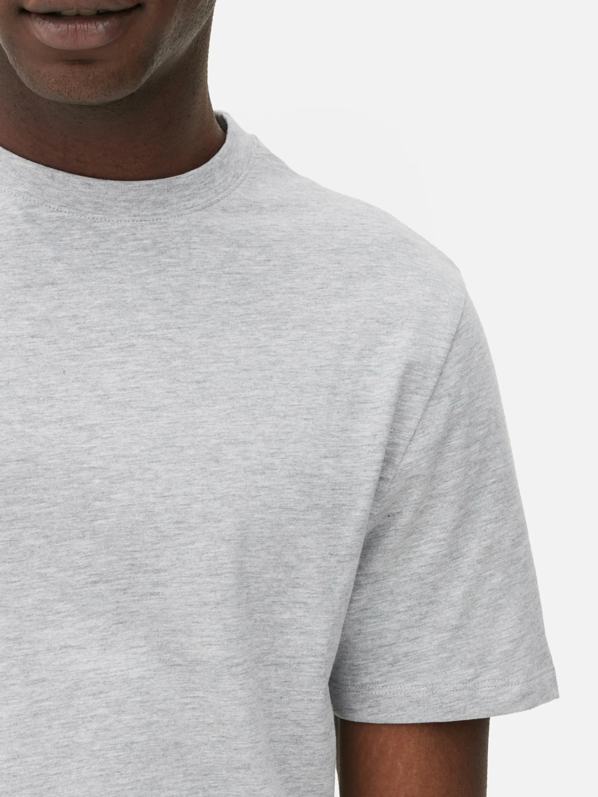 Hauts Et T-Shirts|Primark T-shirt Coupe Regular Chiné Gris chiné