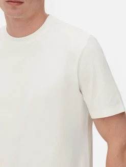 Hauts Et T-Shirts|Primark T-shirt Coupe Slim à Manches Courtes Écru
