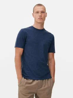 Hauts Et T-Shirts|Primark T-shirt Coupe Slim à Manches Courtes Bleu marine