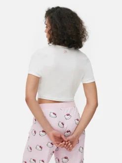 Hauts De Pyjama|Primark T-shirt Court De Pyjama Hello Kitty Blanc