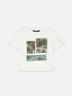 Hauts Et T-Shirts|Primark T-shirt Court Graphique Claude Monet Ivoire