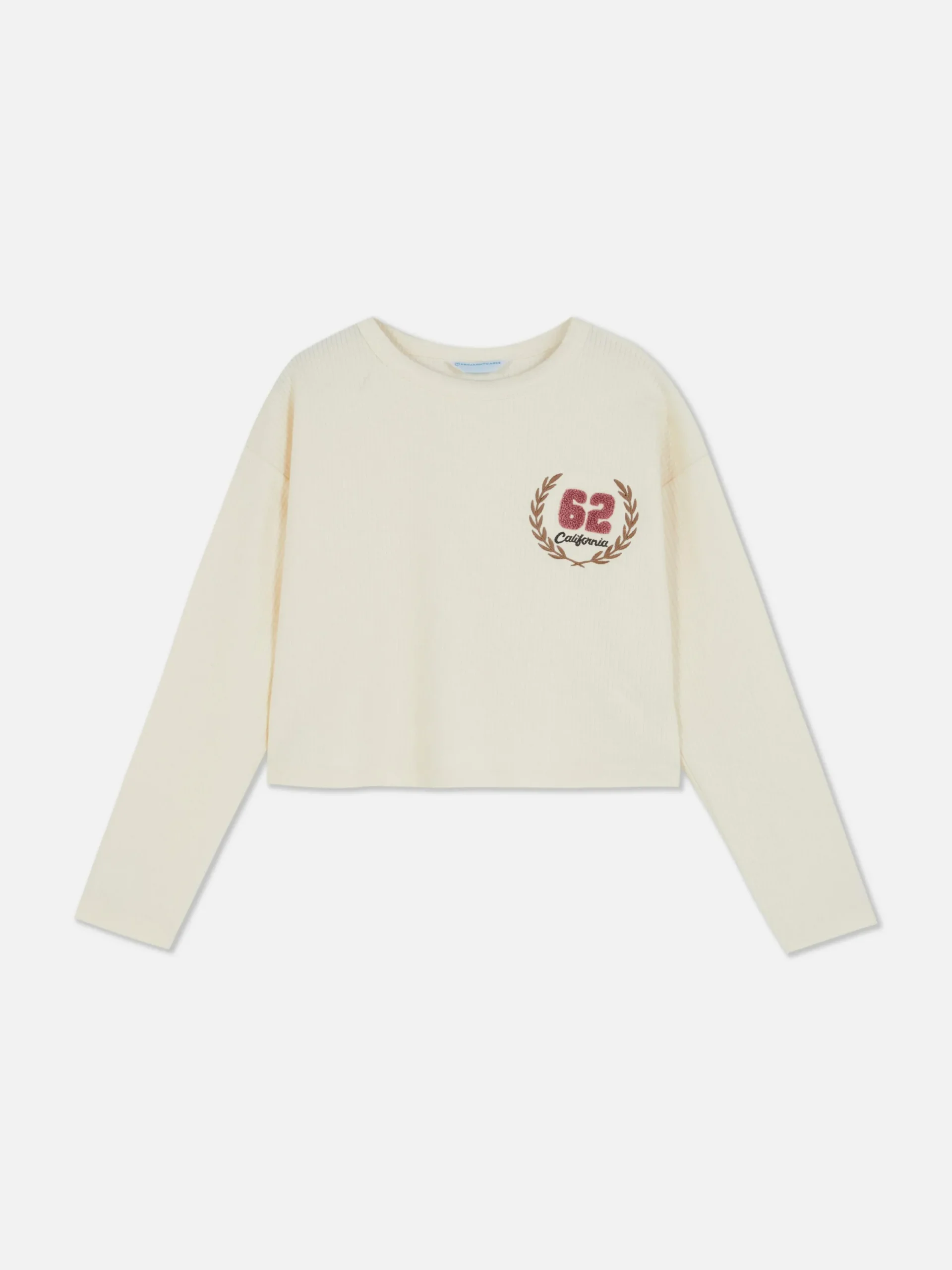Hauts Et T-Shirts|Primark T-shirt Côtelé à Manches Longues Écru