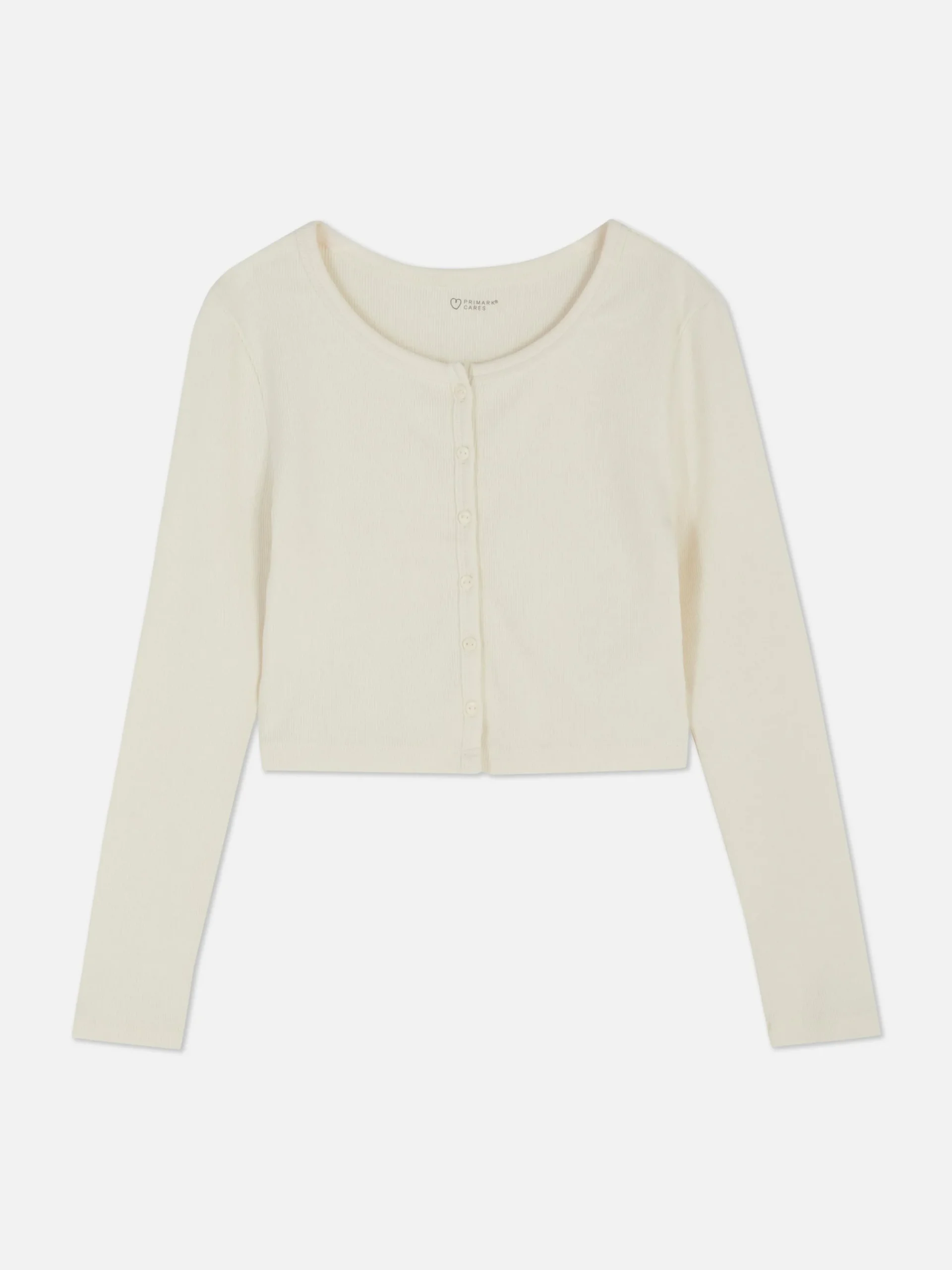 Hauts Et T-Shirts|Primark T-shirt Côtelé Boutonné Ivoire