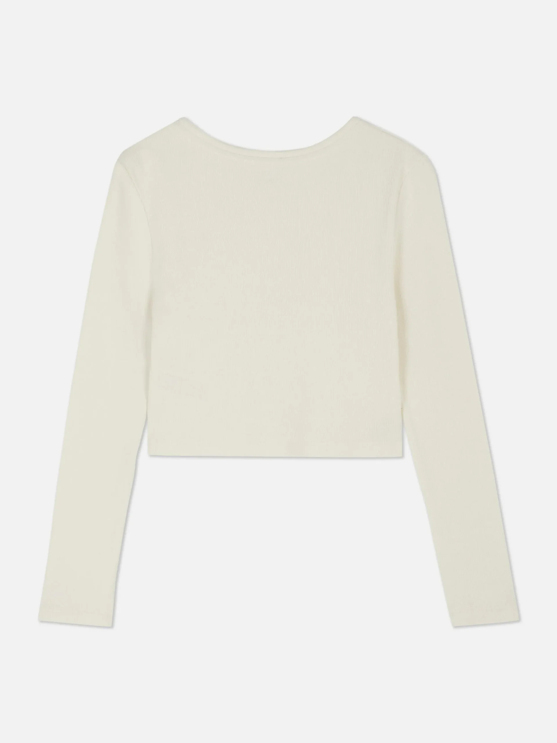 Hauts Et T-Shirts|Primark T-shirt Côtelé Boutonné Ivoire