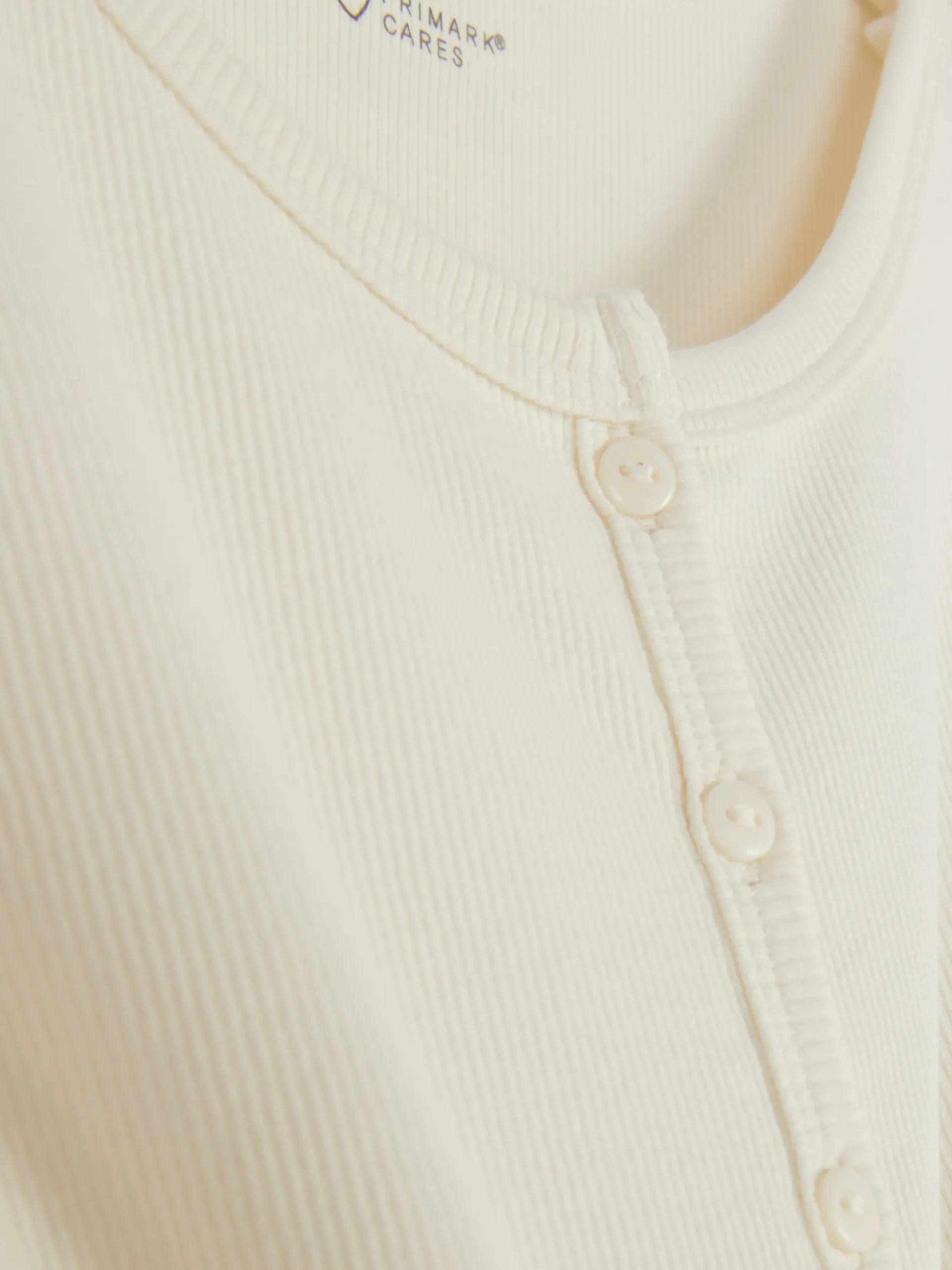 Hauts Et T-Shirts|Primark T-shirt Côtelé Boutonné Ivoire