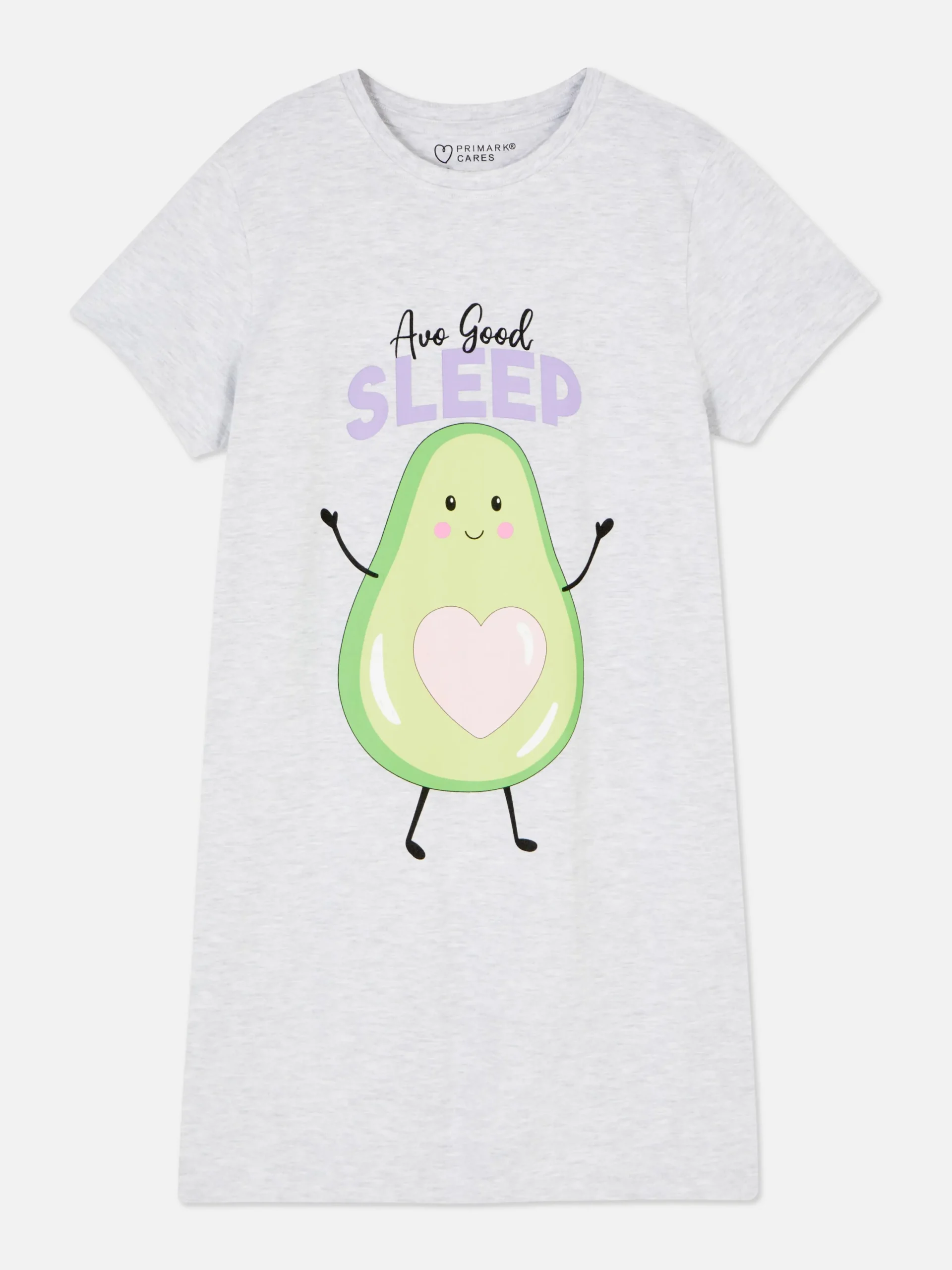 Pyjamas Et Vêtements De Nuit|Primark T-shirt De Nuit Avocat Gris chiné