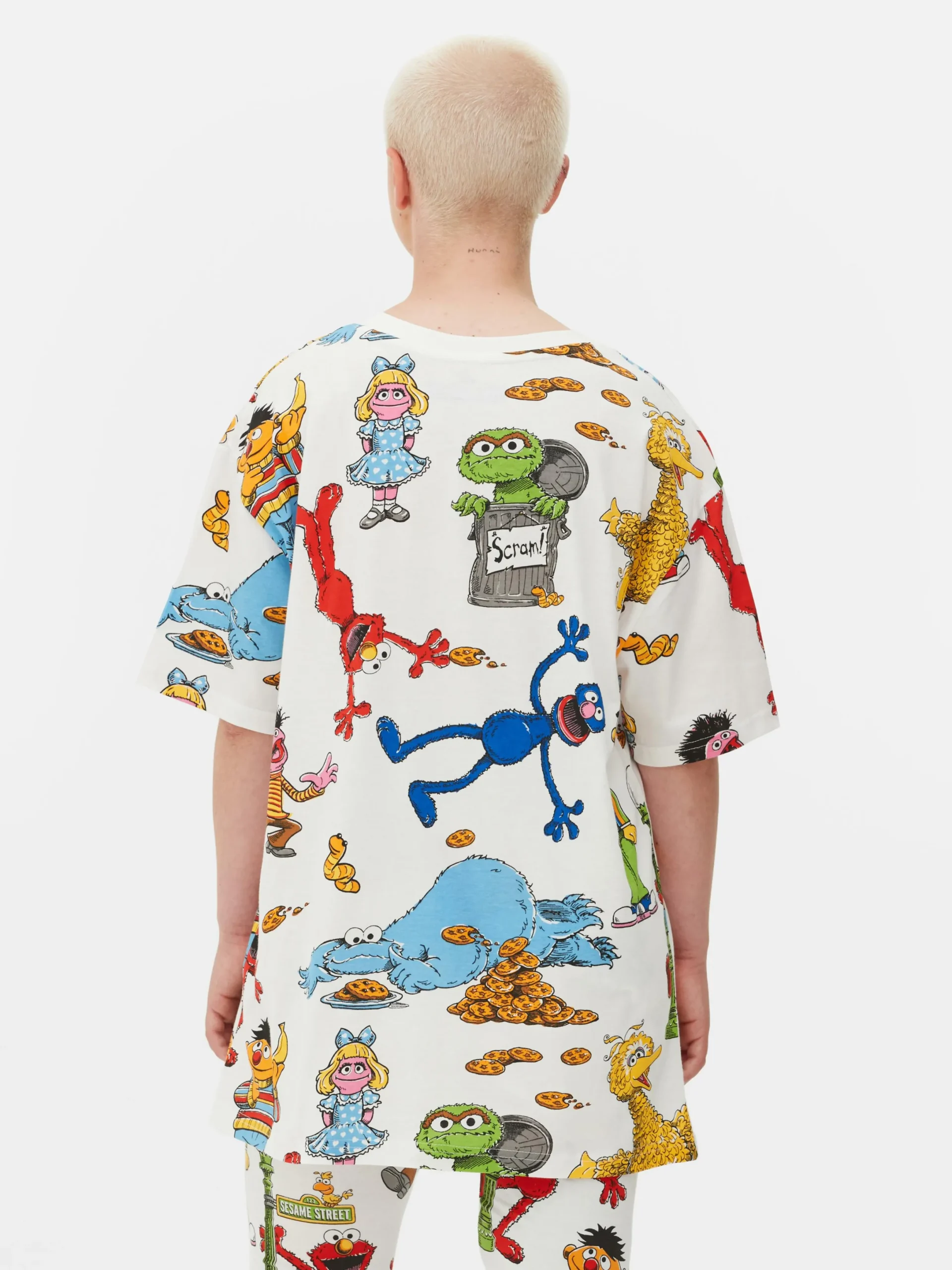 Hauts De Pyjama|Primark T-shirt De Nuit Graphique 1, Rue Sésame Blanc