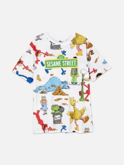 Hauts De Pyjama|Primark T-shirt De Nuit Graphique 1, Rue Sésame Blanc