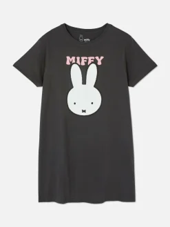 Chemises De Nuit Et Nuisettes|Primark T-shirt De Nuit Long Miffy Anthracite