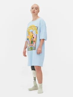 Chemises De Nuit Et Nuisettes|Primark T-shirt De Nuit Long Oversize 1, Rue Sésame Bleu