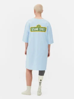 Chemises De Nuit Et Nuisettes|Primark T-shirt De Nuit Long Oversize 1, Rue Sésame Bleu