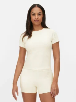 Vêtements De Sport|Primark T-shirt De Sport En Tissu Ultra-doux Écru