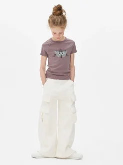 Hauts Et T-Shirts|Primark T-shirt Effet Délavé à Imprimé Papillons Violet