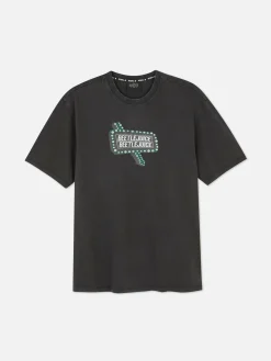 T-Shirts Et Sweat-Shirts À Motifs|Beetlejuice|Primark T-shirt Effet Délavé Beetlejuice Anthracite