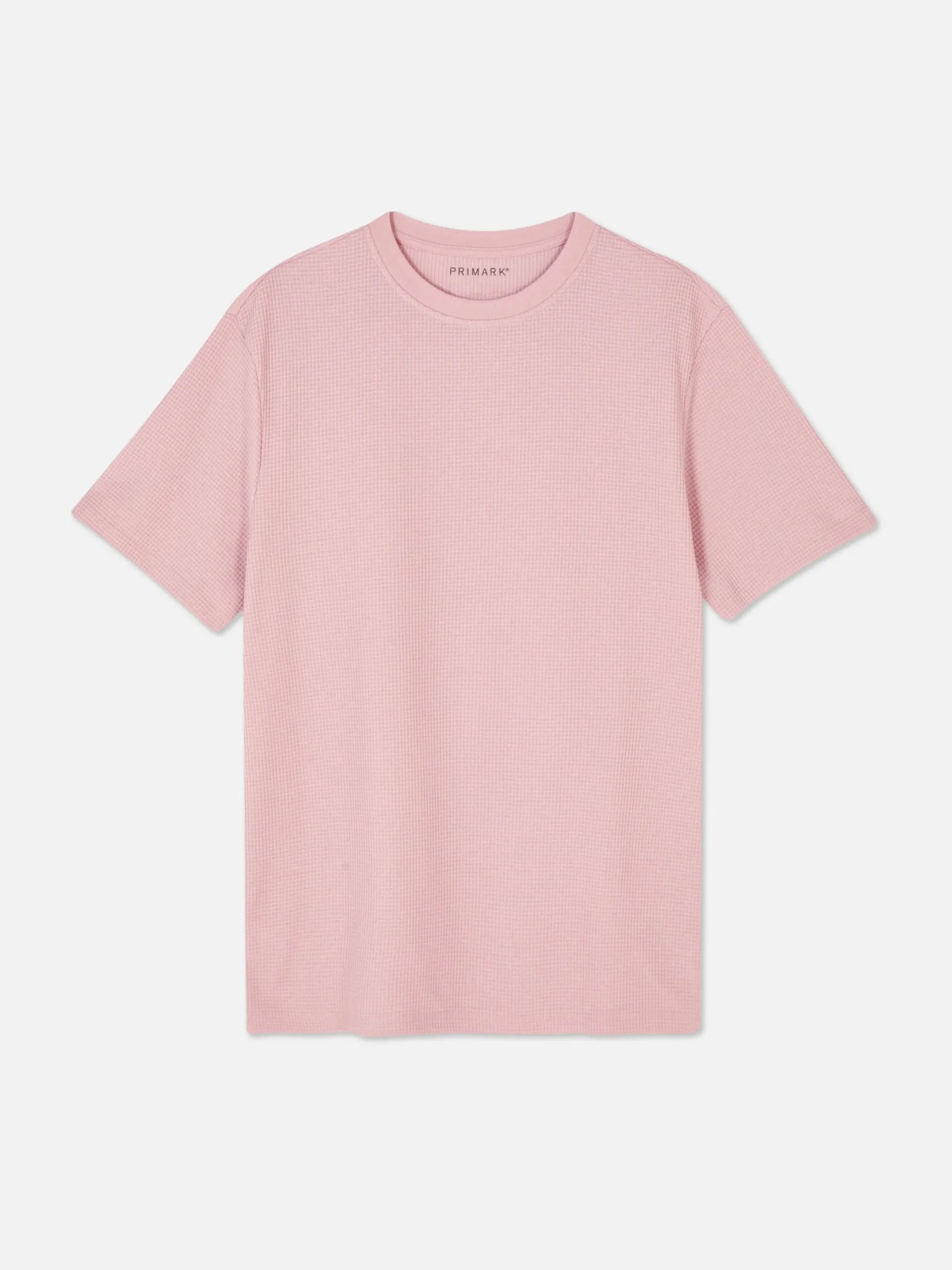 Hauts Et T-Shirts|Primark T-shirt Gaufré à Col Ras-du-cou Rose