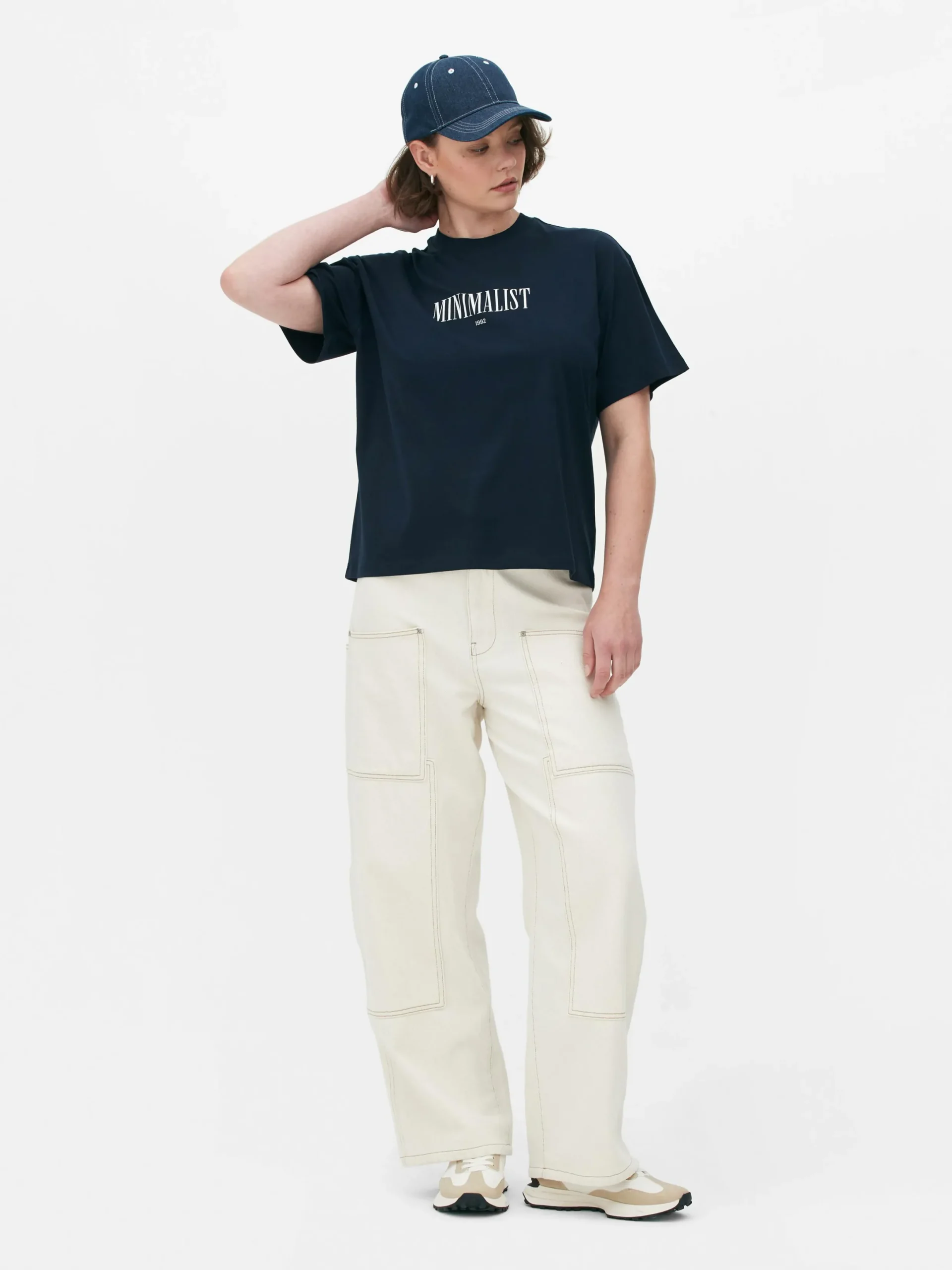 Hauts Et T-Shirts|Primark T-shirt Graphique à Coupe Décontractée Bleu marine