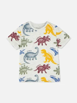 Hauts Et T-Shirts|Primark T-shirt Graphique à Manches Courtes Gris chiné