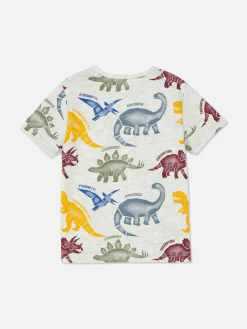 Hauts Et T-Shirts|Primark T-shirt Graphique à Manches Courtes Gris chiné