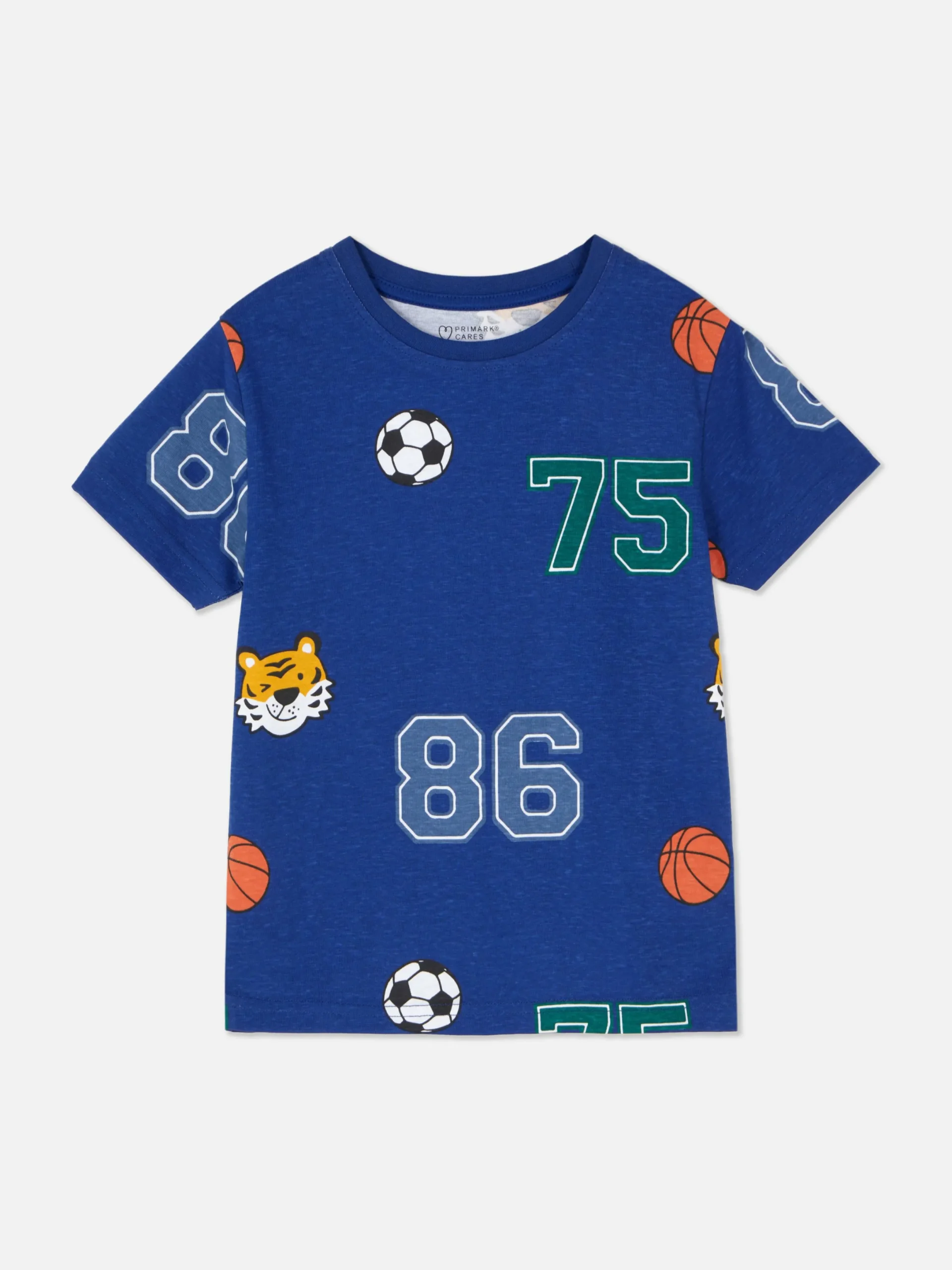 Hauts Et T-Shirts|Primark T-shirt Graphique à Manches Courtes Bleu
