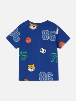 Hauts Et T-Shirts|Primark T-shirt Graphique à Manches Courtes Bleu