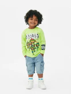 Hauts Et T-Shirts|Primark T-shirt Graphique à Manches Longues Les Tortues Ninja Citron vert