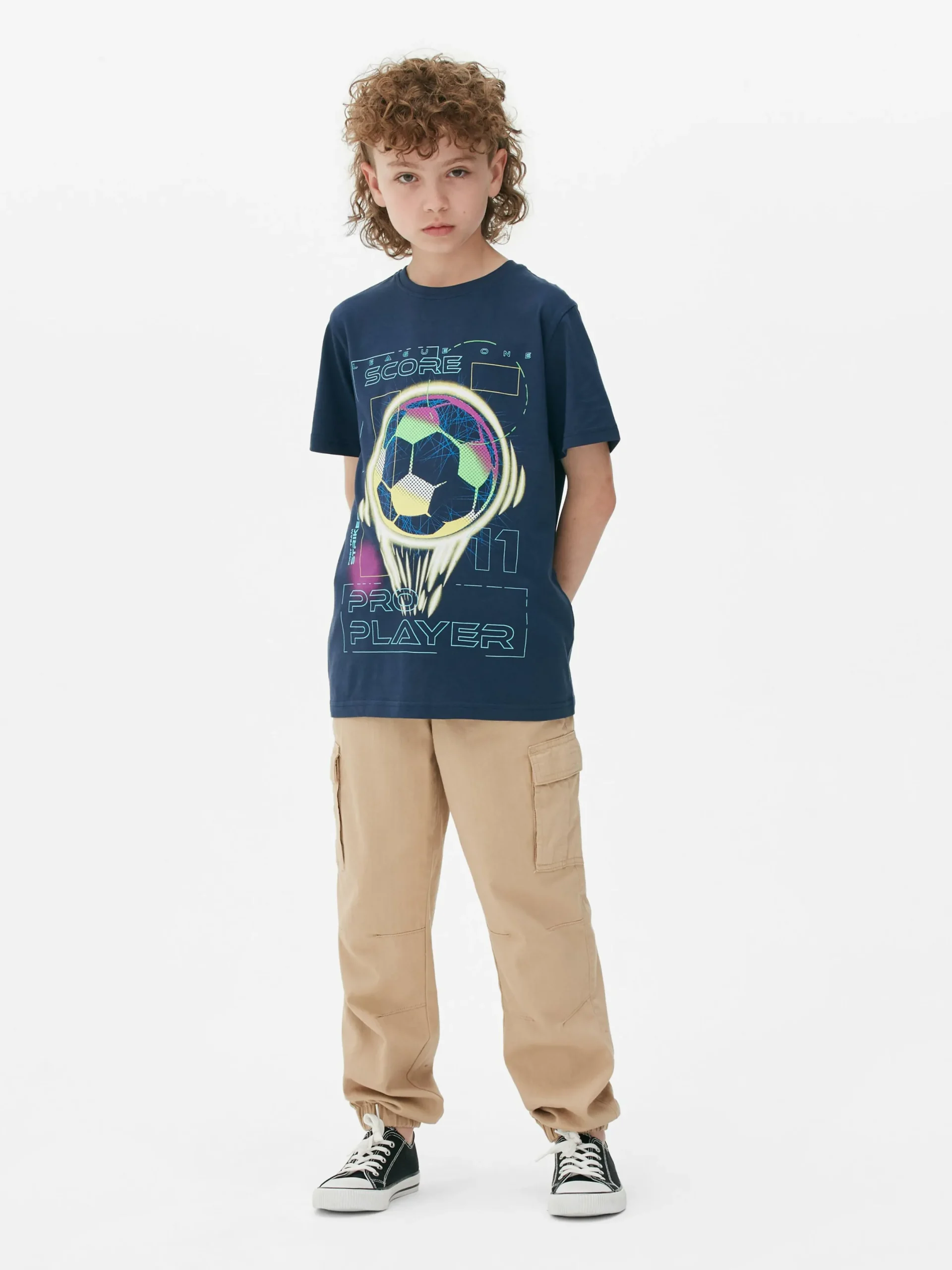 Hauts Et T-Shirts|Primark T-shirt Graphique à Manches Courtes Bleu marine