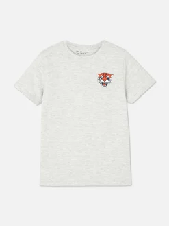 Hauts Et T-Shirts|Primark T-shirt Graphique à Manches Courtes Gris chiné