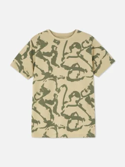 Hauts Et T-Shirts|Primark T-shirt Graphique à Manches Courtes Kaki